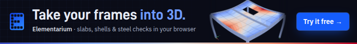 Elementarium: take your frames into 3D. Slabs, shells and steel checks in your browser.