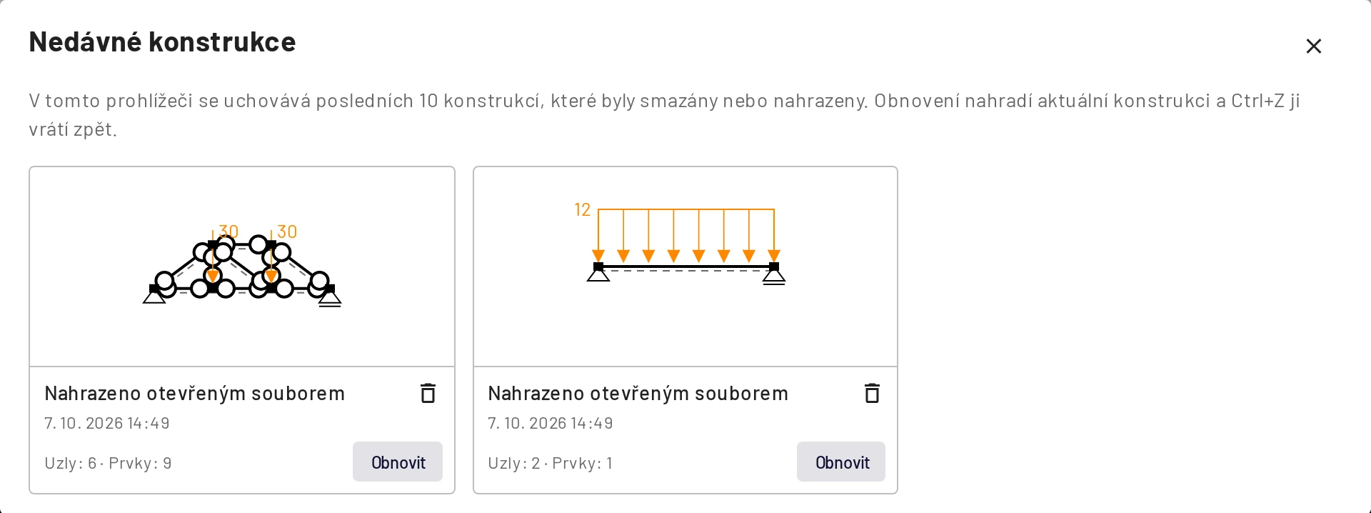 Nedávné konstrukce