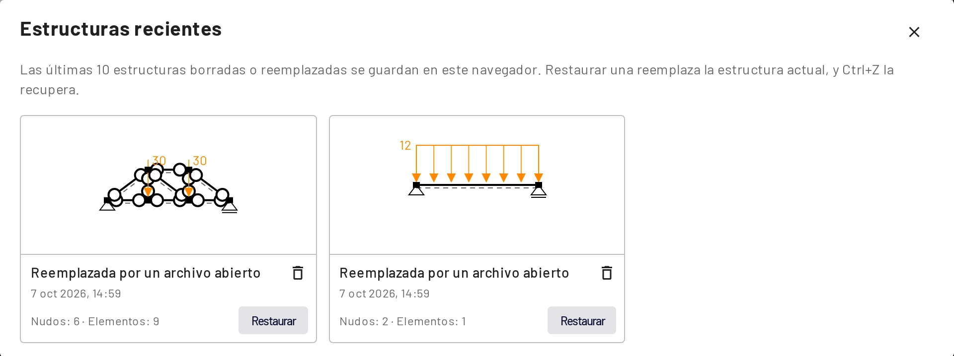 Estructuras recientes