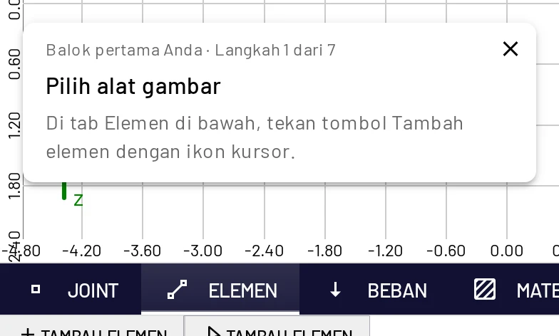 Gambar balok pertama Anda: kartu panduan tetap di sudut selama Anda bekerja