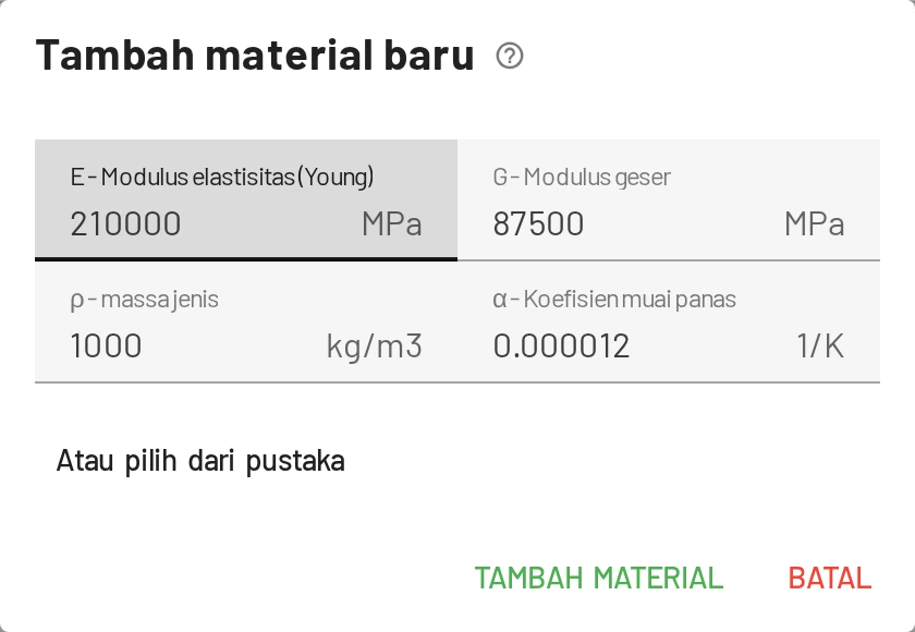 Tambah material