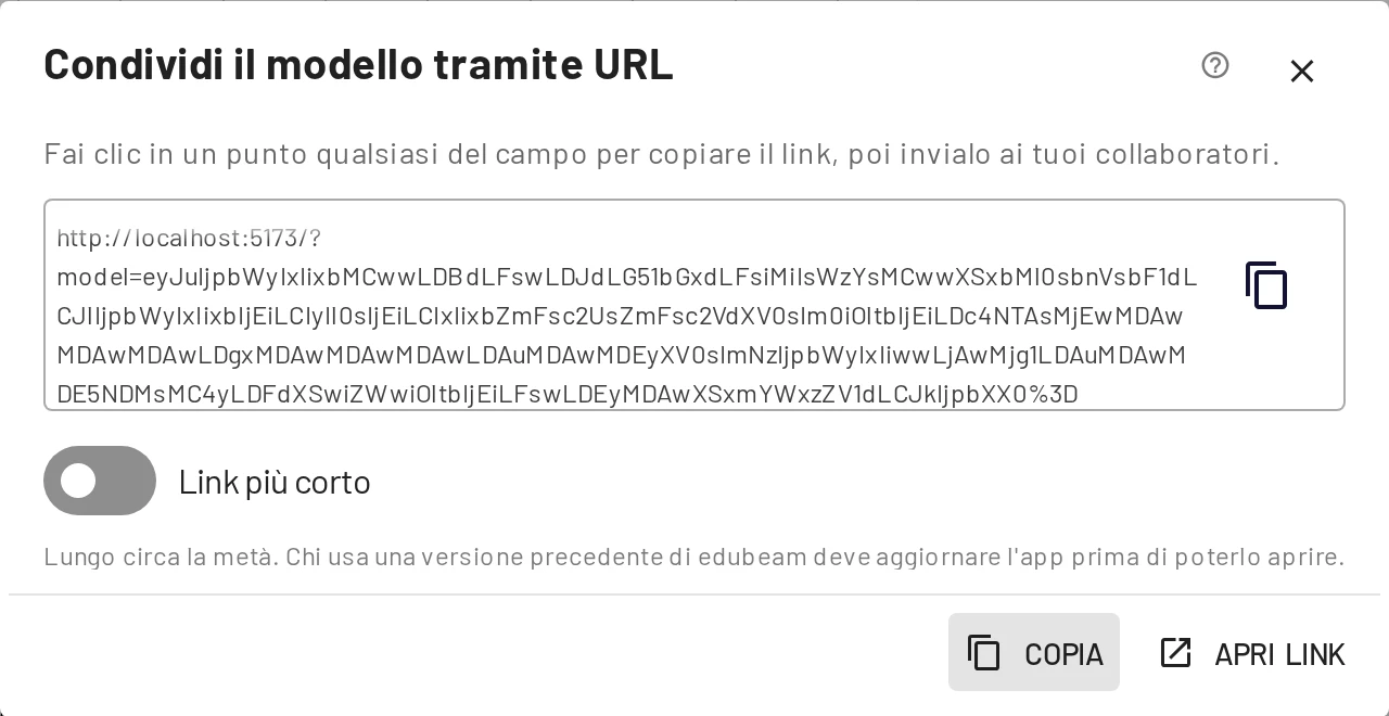 La finestra di condivisione