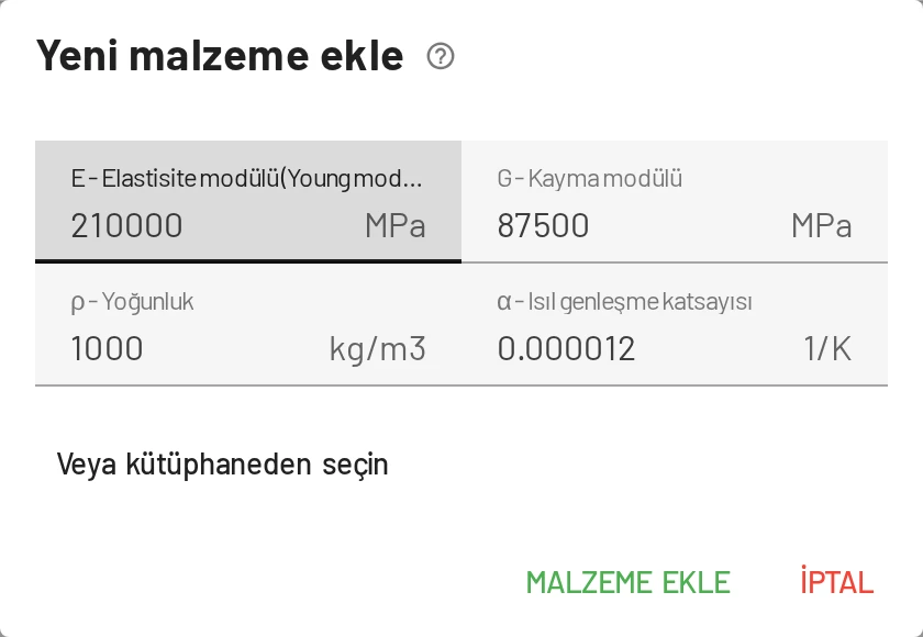 Malzeme ekle