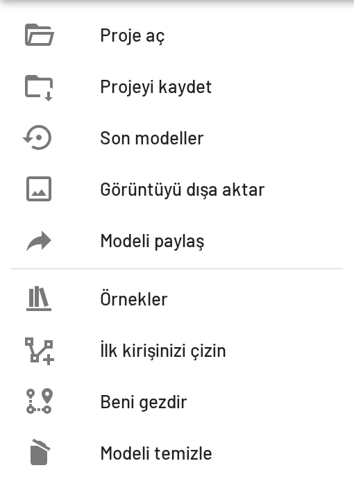 ☰ menüsü