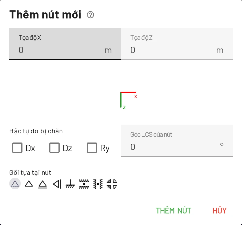 Hộp thoại Thêm nút