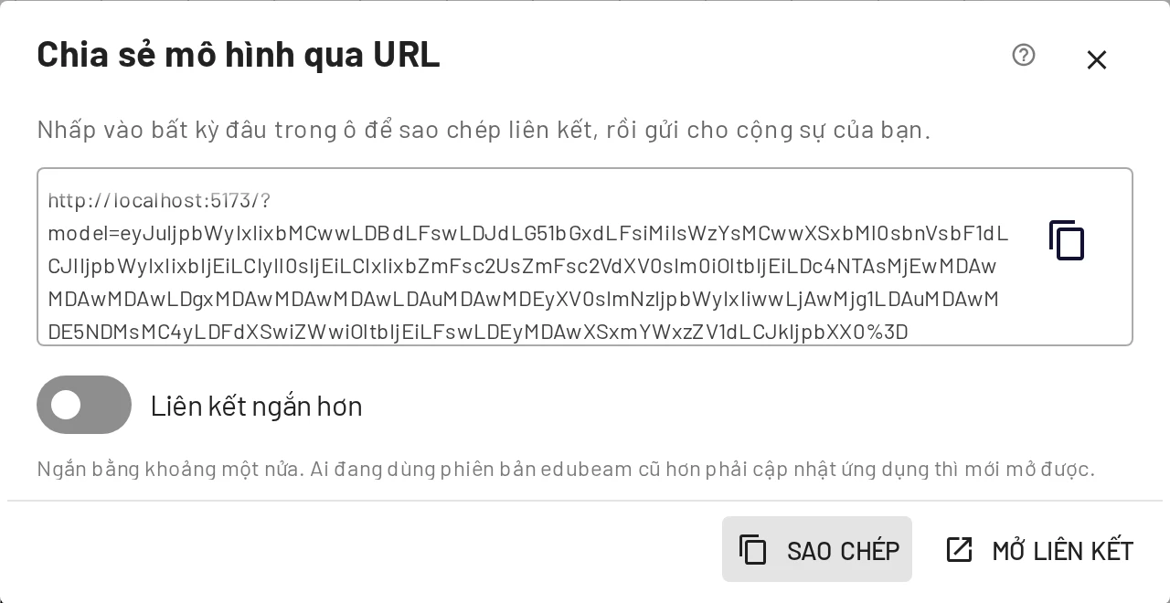 Hộp thoại chia sẻ